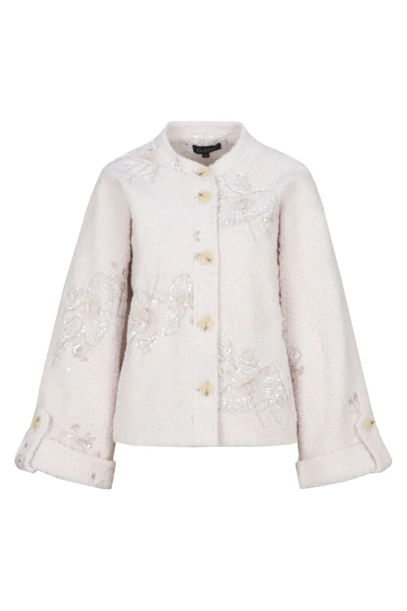 G-maxx Bryndis Coat Wool White, witte wollen mantel